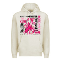 Oatmeal Heather survivor breast cancer ribbon Premium Hoodie - RanaPortraitStore