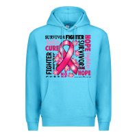 Ocean Blue survivor breast cancer ribbon Premium Hoodie - RanaPortraitStore