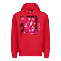 Red survivor breast cancer ribbon Premium Hoodie - RanaPortraitStore