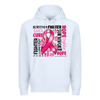 White survivor breast cancer ribbon Premium Hoodie - RanaPortraitStore