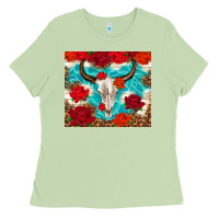 Matcha bull skull rose Ladies Tee - TumblerDesignByShophia