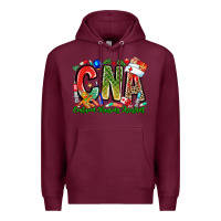 Burgundy Christmas CNA Premium Hoodie - CowhideDigitalArt