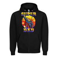Black super dad Zipper Hoodie - BarkalooDesign
