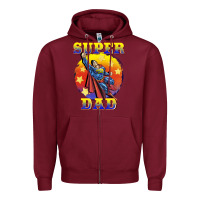 Burgundy super dad Zipper Hoodie - BarkalooDesign