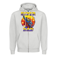 Dove Grey super dad Zipper Hoodie - BarkalooDesign