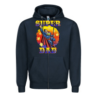 Navy super dad Zipper Hoodie - BarkalooDesign