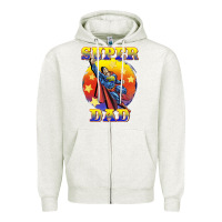 Oatmeal Heather super dad Zipper Hoodie - BarkalooDesign