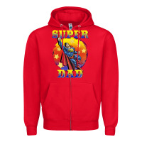 Red super dad Zipper Hoodie - BarkalooDesign