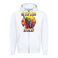 White super dad Zipper Hoodie - BarkalooDesign
