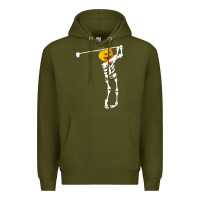 Army Green Golf Skeleton Pumpkin Halloween Shirt Premium Hoodie - maiPhamDesign