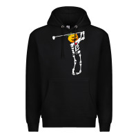 Black Golf Skeleton Pumpkin Halloween Shirt Premium Hoodie - maiPhamDesign