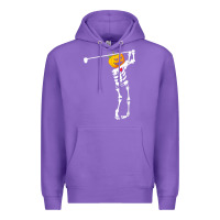 Purple Golf Skeleton Pumpkin Halloween Shirt Premium Hoodie - maiPhamDesign