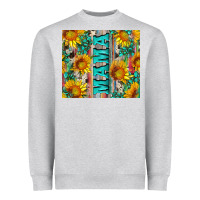 Heather Grey mama wıth sunflowers and gemstone Heavyweight Sweatshirt - Artiststas