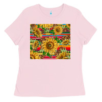 Bubblegum Pink mexican sunflowers Ladies Tee - TumblerDesignByShophia