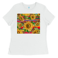 White mexican sunflowers Ladies Tee - TumblerDesignByShophia