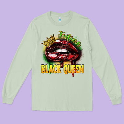 Future Black Queen Long Sleeve Tee Designed By Fadigitalartstudio