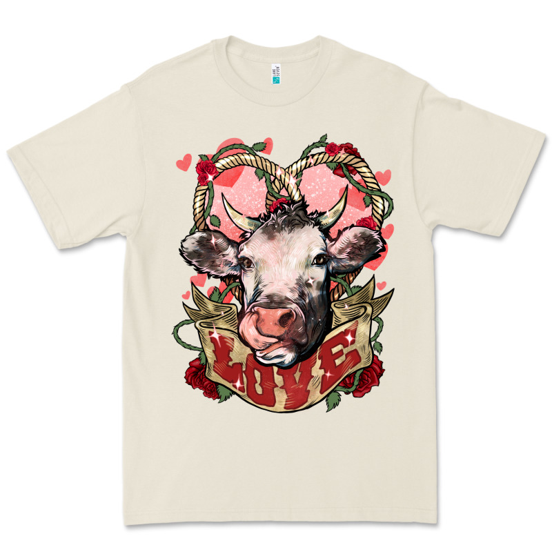 Cow Valentine's Day Love Premium Tee by HowdyJamesFarm | Teevron