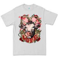 Dove Grey Cow Valentine's Day love Premium Tee - HowdyJamesFarm