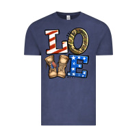Vintage Denim love 4th of july army veteran Vintage Tee - Jasminsmagicworld