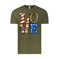 Vintage Olive love 4th of july army veteran Vintage Tee - Jasminsmagicworld