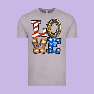 Love 4th Of July Army Veteran Vintage Tee Designed By Jasminsmagicworld