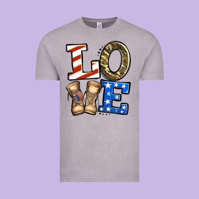 Love 4th Of July Army Veteran Vintage Tee Designed By Jasminsmagicworld