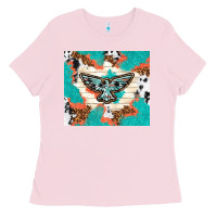 Bubblegum Pink freebird with leopard and cowhide pattern Ladies Tee - TumblerDesignByShophia