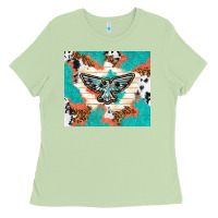 Matcha freebird with leopard and cowhide pattern Ladies Tee - TumblerDesignByShophia