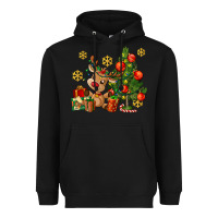 Black reindeer and christmas tree Heavyweight Hoodie - AdoDesignShop
