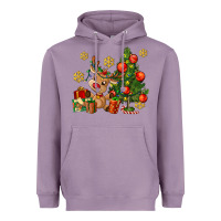 Lavender reindeer and christmas tree Heavyweight Hoodie - AdoDesignShop