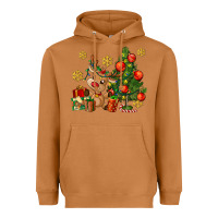 Meerkat reindeer and christmas tree Heavyweight Hoodie - AdoDesignShop