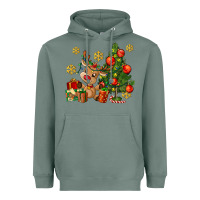 Sage reindeer and christmas tree Heavyweight Hoodie - AdoDesignShop
