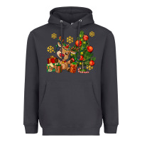 Smoke reindeer and christmas tree Heavyweight Hoodie - AdoDesignShop