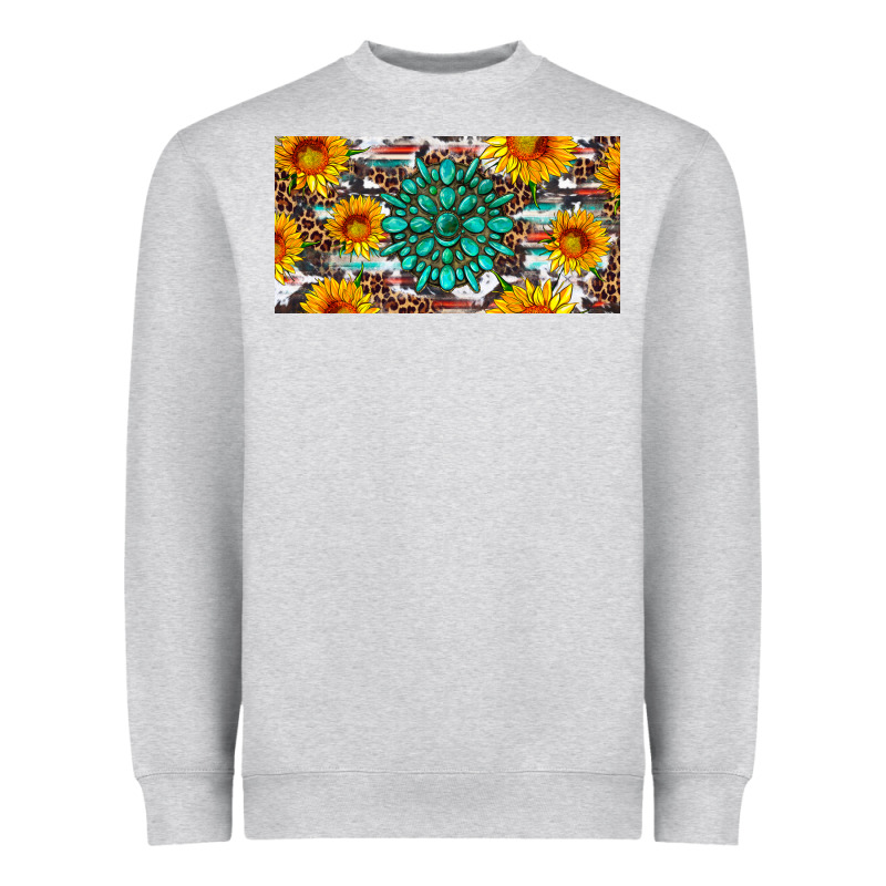 Gemtone And Sunflowers License Plate Heavyweight Sweatshirt by Artiststas | Teevron