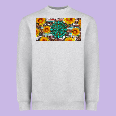 Gemtone And Sunflowers License Plate Heavyweight Sweatshirt Designed By Artiststas