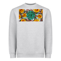 Heather Grey gemtone and sunflowers license plate Heavyweight Sweatshirt - Artiststas