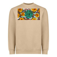 Mushroom gemtone and sunflowers license plate Heavyweight Sweatshirt - Artiststas
