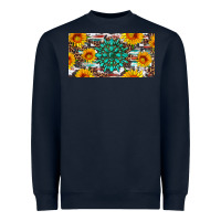 Navy gemtone and sunflowers license plate Heavyweight Sweatshirt - Artiststas
