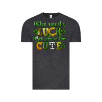Vintage Black Who needs luck when you're this cute St. Patrick's Vintage Tee - CowGirlArtShop