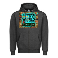 Charcoal Heather the future of the world is in my classroom mousepad Zipper Hoodie - BarkalooDesign