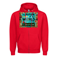 Red the future of the world is in my classroom mousepad Zipper Hoodie - BarkalooDesign
