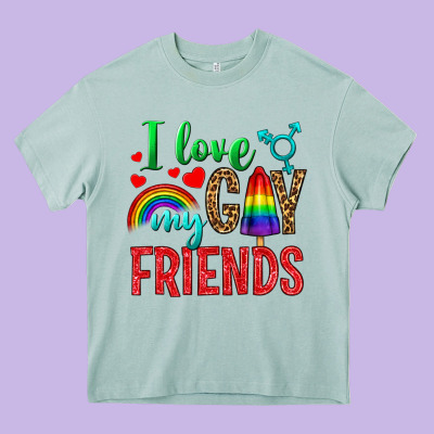 I Love My Gay Friends Heavy Core Tee Designed By Nancycooperartshop