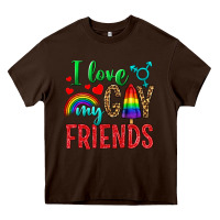 Chocolate Brown I love my gay friends Heavy Core Tee - NancyCooperArtShop