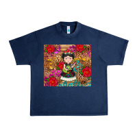 Navy Mexican girl Urban Heavy Tee - RanaPortraitStore