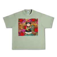 Oil Green Mexican girl Urban Heavy Tee - RanaPortraitStore