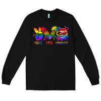 Black Peace love equality Long Sleeve Tee - FaDigitalArtStudio