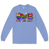 Colony Blue Peace love equality Long Sleeve Tee - FaDigitalArtStudio