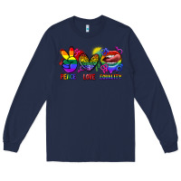 Navy Peace love equality Long Sleeve Tee - FaDigitalArtStudio