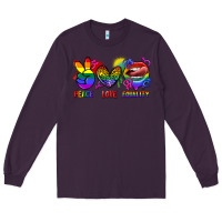 Plum Peace love equality Long Sleeve Tee - FaDigitalArtStudio