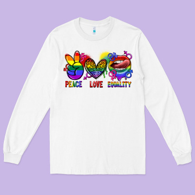 Peace Love Equality Long Sleeve Tee Designed By Fadigitalartstudio